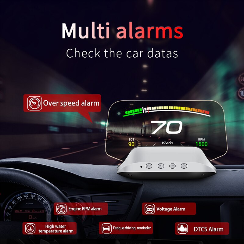 2023 ڵ HUD OBD2   ÷ GPS ׺̼ ,  ˶ ð ĵ  ڵ   Ʈ ׼